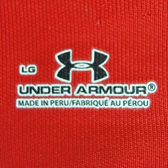 Under Armour Men's Polo Shirt Size Large Red White Performance Golf Short Sleeve - Picture 4 of 6